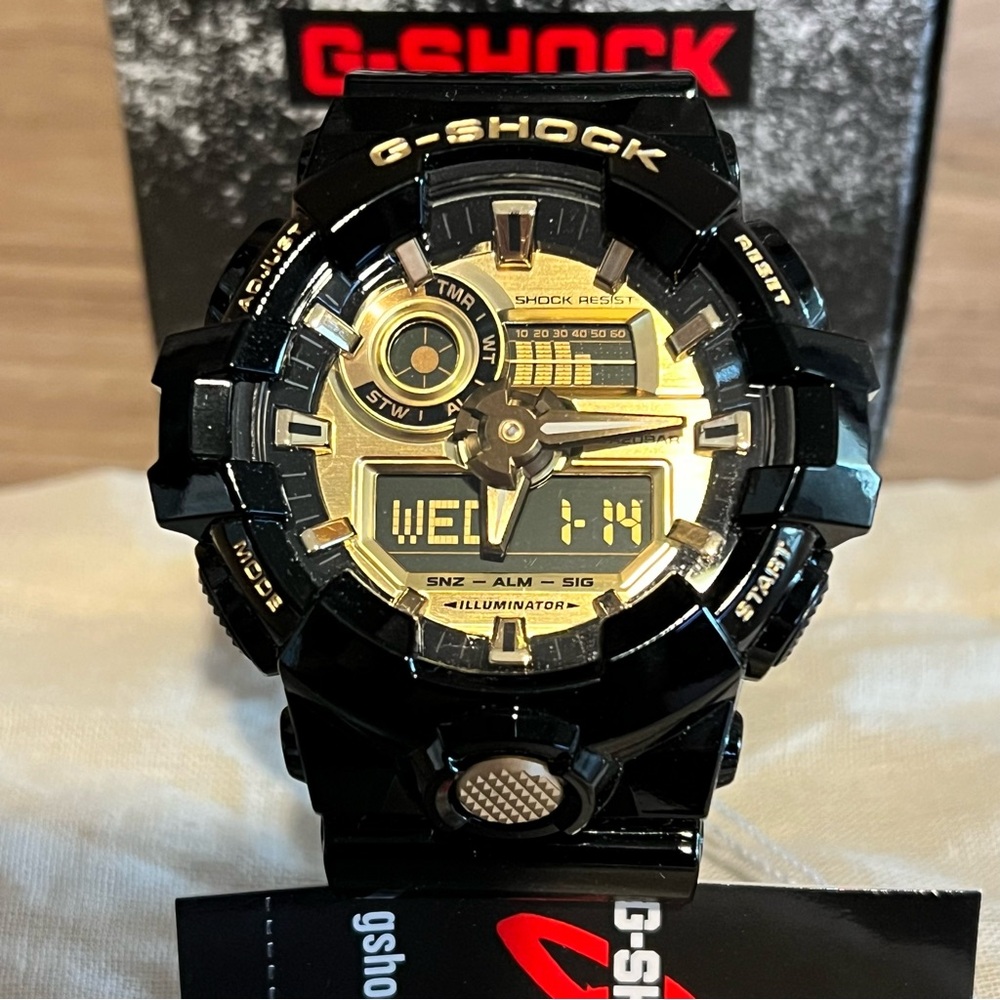 Casio G-Shock GA710GB-1A Analog/Digital Watch (Black/Gold) - Picture 2 of 6